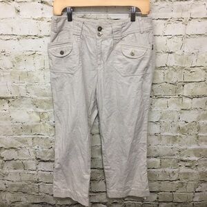 Stamp 10 Beige Linen Blend Capris